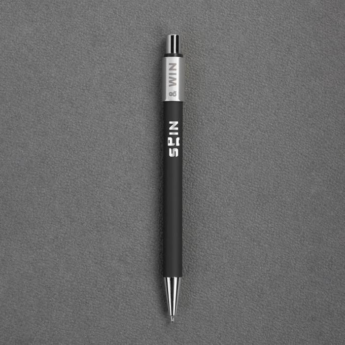 Ручка шариковая "Spin" с 6ти-гранным спиннером, покрытие soft touch