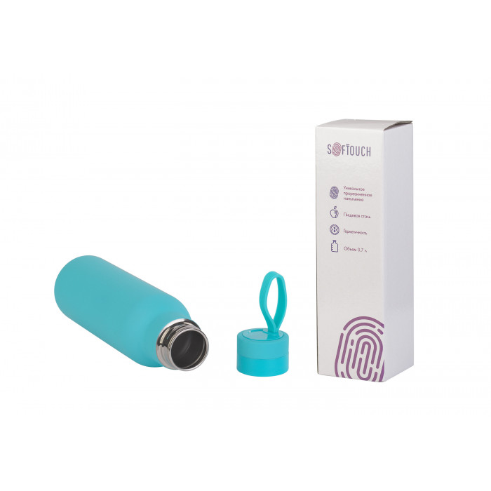 Бутылка для воды "Фитнес" 700 мл, покрытие soft touch