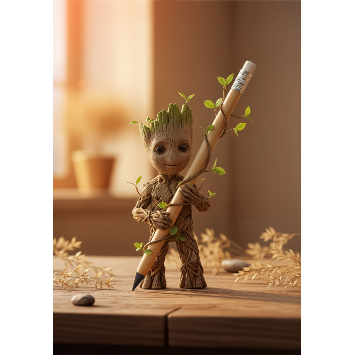 Вечный карандаш "Groot" с ластиком, бамбук