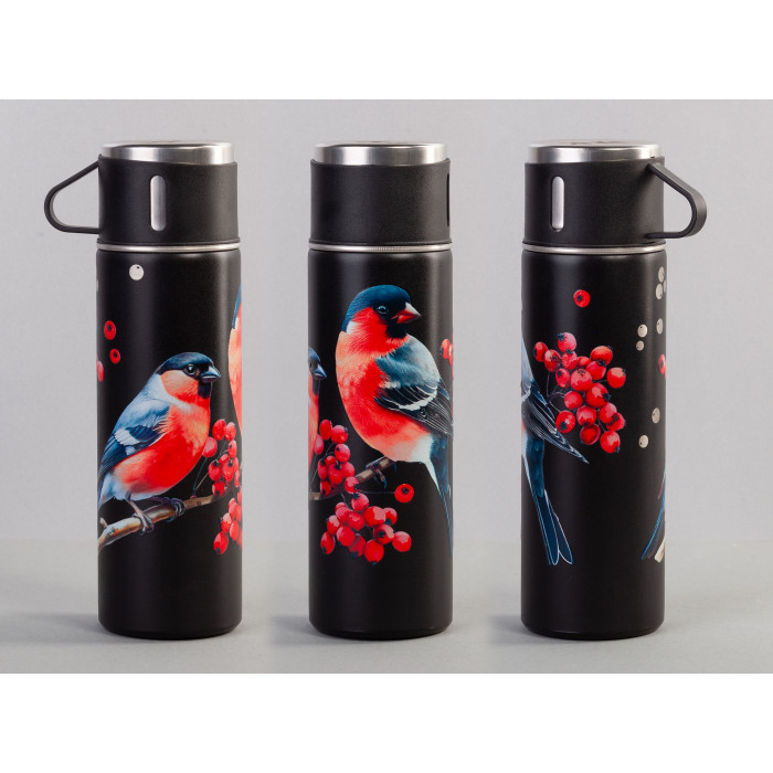 Набор подарочный "Алтай": термос, 3 кружки, пудра