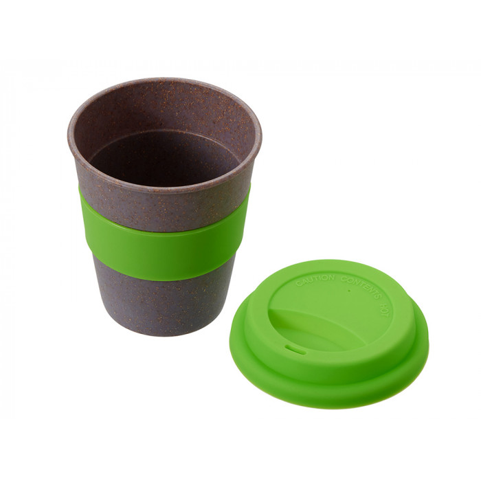 Стакан с силиконовой крышкой Cafe, зеленое яблоко