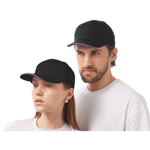 Кепка со светоотражающим кантом, черный