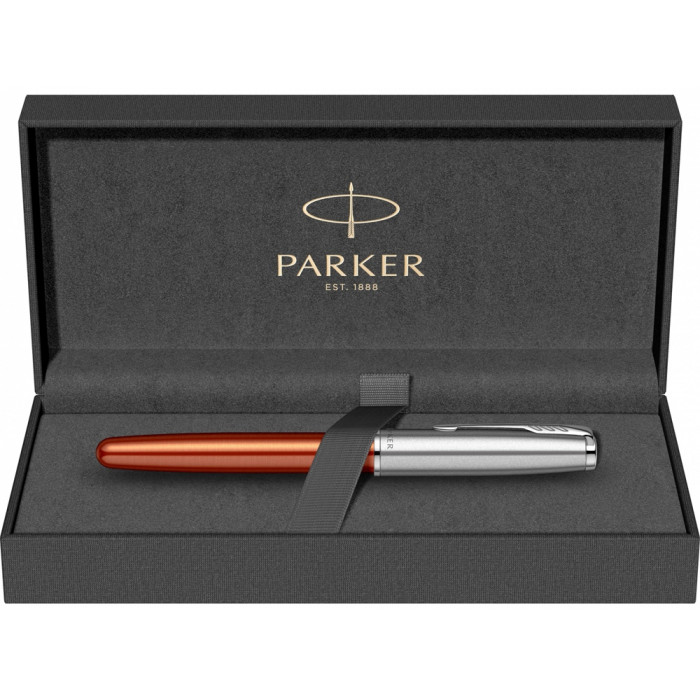 Перьевая ручка Parker Sonnet Essentials Orange SB Steel CT, перо: F, цвет чернил black, в подарочной упаковке.