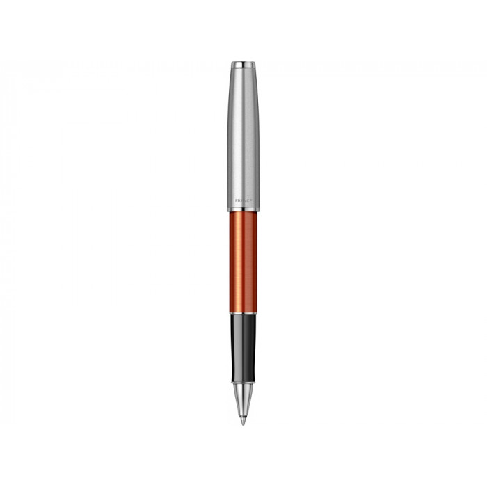 Ручка-роллер Parker Sonnet Essentials Orange SB Steel CT, цвет чернил black,перо: F, в подарочной упаковке.