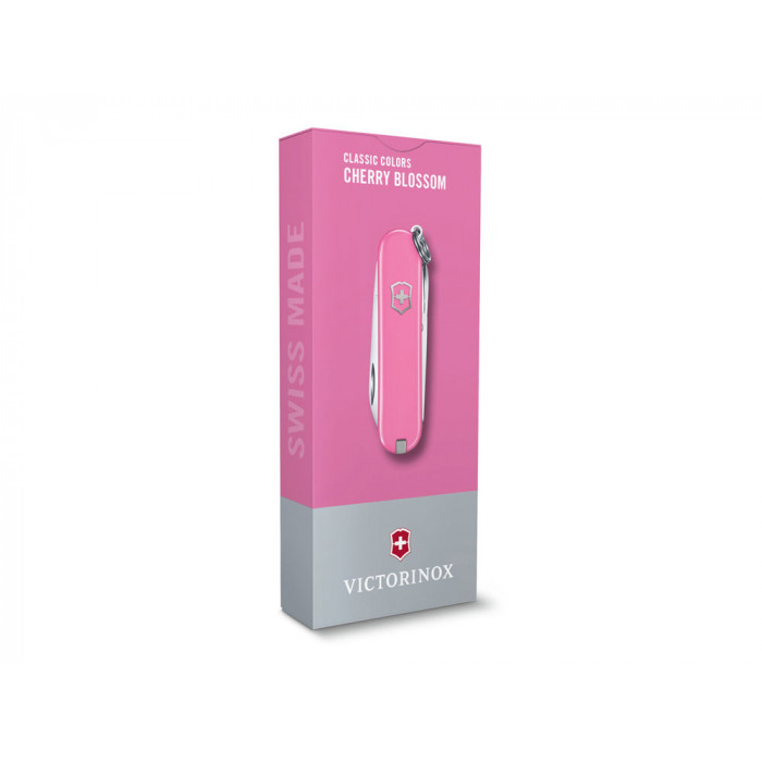 Нож-брелок VICTORINOX Classic SD Colors Cherry Blossom, 58 мм, 7 функций, розовый