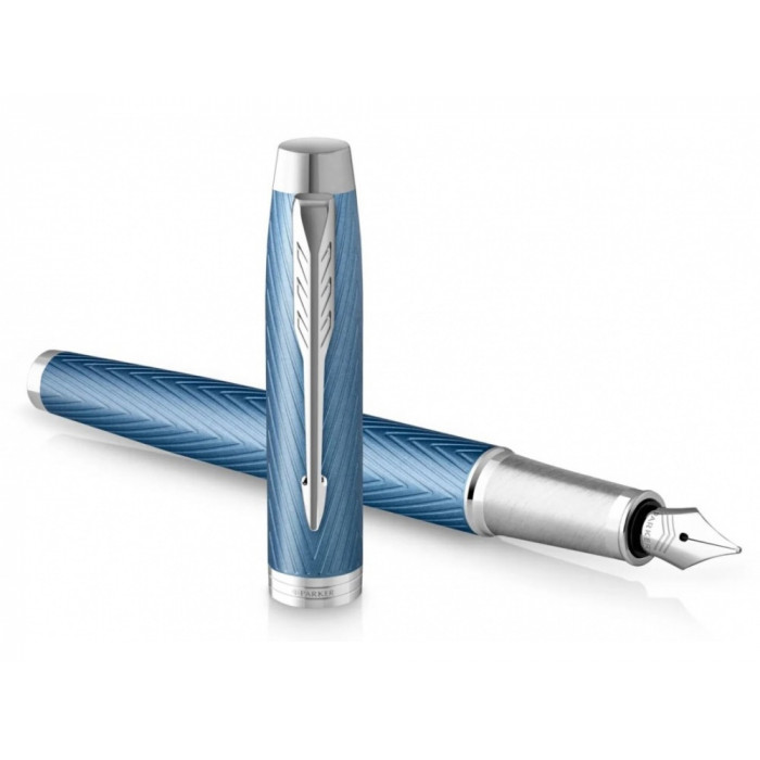 Перьевая ручка Parker IM Premium Blue Grey CT, перо: F, цвет чернил: blue, в подарочной упаковке.