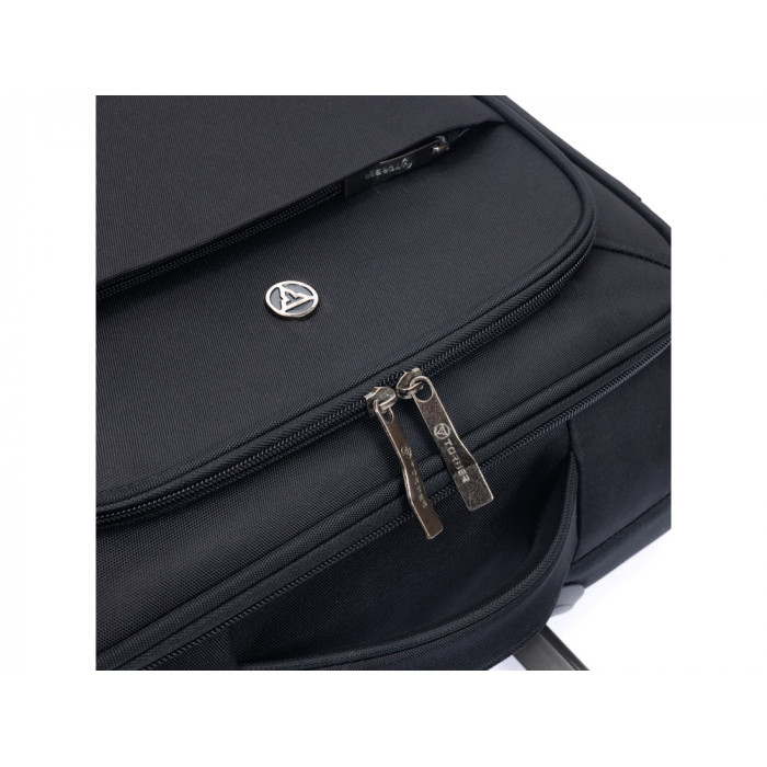 Чемодан TORBER Brosno, чёрный, нейлон 600D, 36,5 х 14 х 54 см, 32 л