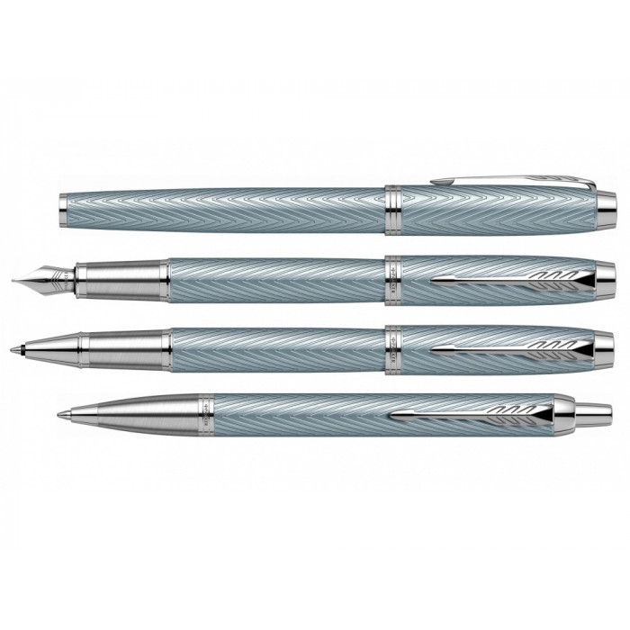 Шариковая ручка Parker IM Premium K318  Blue Grey CT, стержень: M, цвет чернил: blue, в подарочной упаковке.