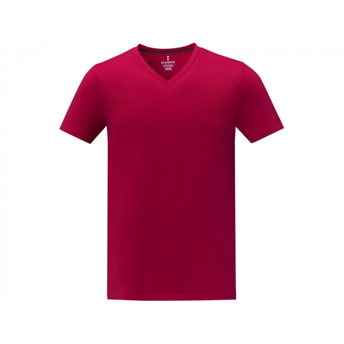 Somoto Мужская футболка с коротким рукавом и V-образным вырезом , красный