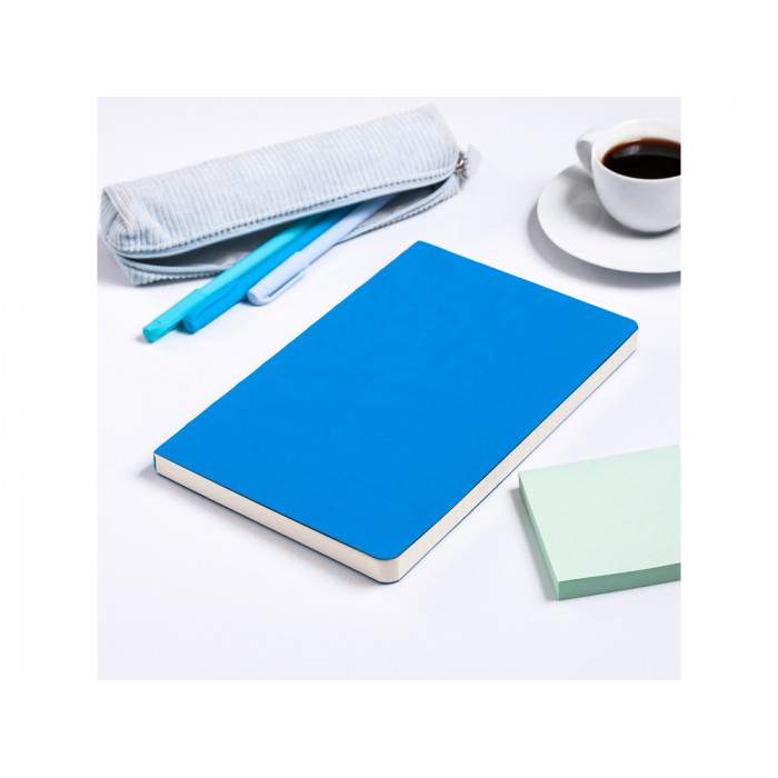 Ежедневник А5 недатированный Megapolis Velvet Flex, синий флуор