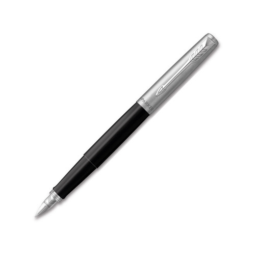 Перьевая ручка Parker Jotter Black CT, перо:F, цвет чернил: blue, в подарочной упаковке.