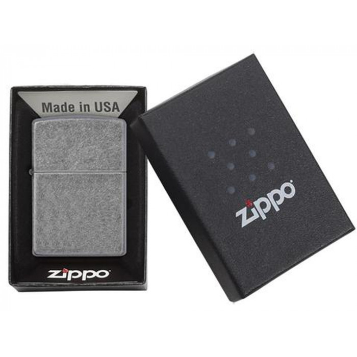 Зажигалка ZIPPO Classic с покрытием ™Plate, латунь/сталь, серебристая, матовая, 38x13x57 мм