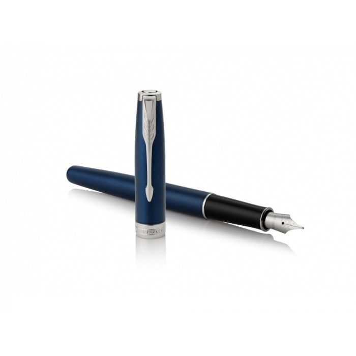 Перьевая ручка Parker Sonnet Blue Subtle CT, перо: F, цвет чернил: black, в подарочной упаковке