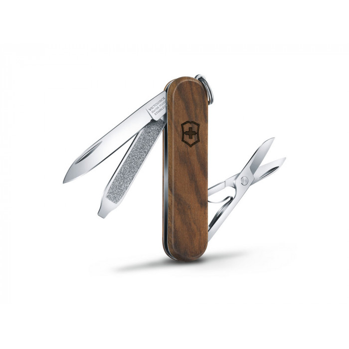 Нож-брелок VICTORINOX Classic SD, 58 мм, 5 функций, деревянная рукоять