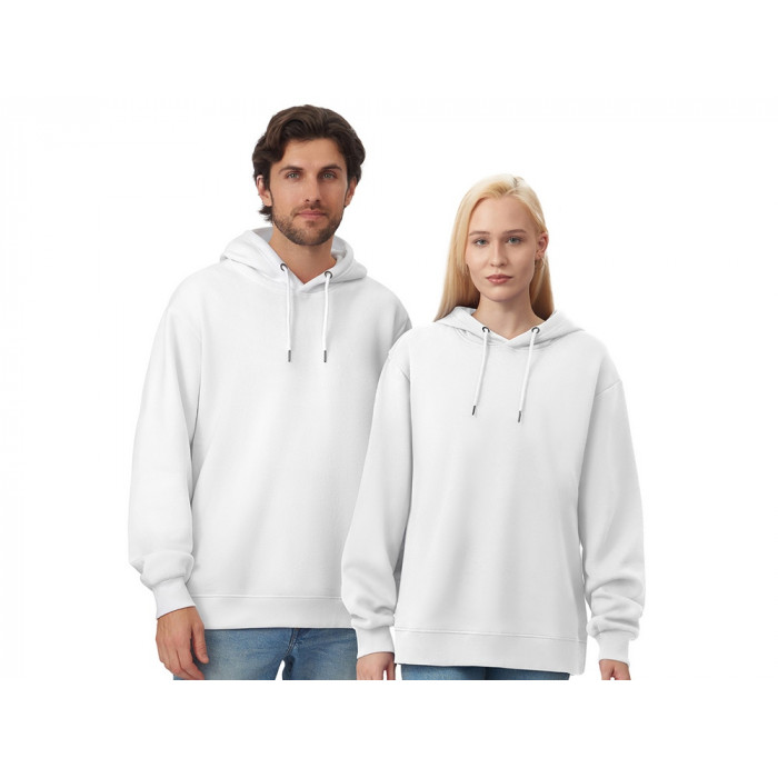 Толстовка с капюшоном оверсайз Lisbon унисекс, белый