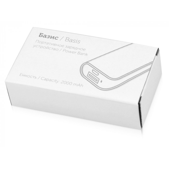 Портативное зарядное устройство (power bank) Basis, 2000 mAh, черный