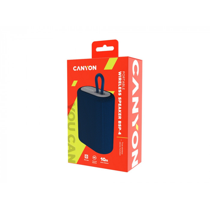 Портативная беспроводная колонка Canyon BSP-4, 5W, 1200mAh, синяя