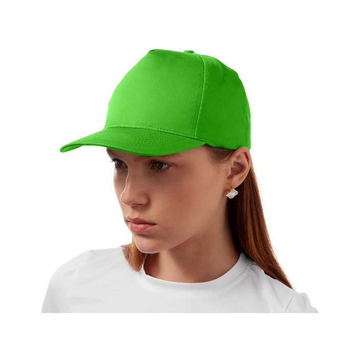 Бейсболка Mix 5-ти панельная 180 гр, зеленое яблоко