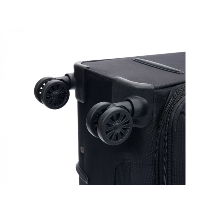 Чемодан TORBER Brosno, чёрный, нейлон 600D, 36,5 х 14 х 54 см, 32 л