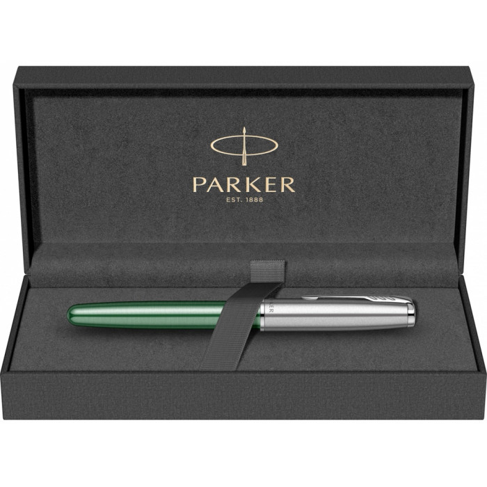 Перьевая ручка Parker Sonnet Essentials Green SB Steel CT, перо: F, цвет чернил: black, в подарочной упаковке.