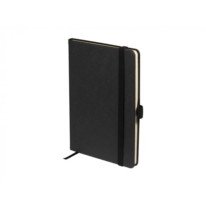 Блокнот А5  City на резинке, черный