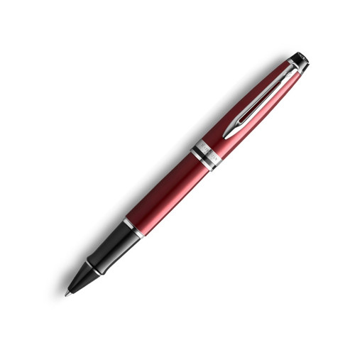 Ручка-роллер Waterman Expert Dark Red Lacquer CT Black, стержень: Fblk