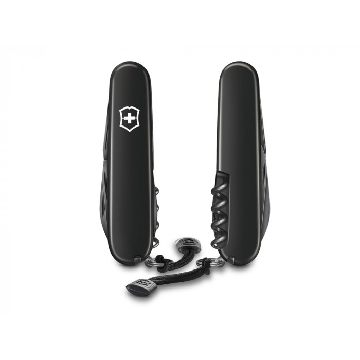 Нож перочинный VICTORINOX Spartan Onyx Black, 91 мм, 12 функций, чёрный, со шнурком в комплекте