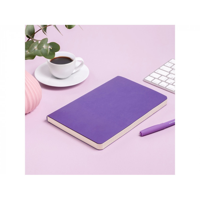 Ежедневник А5 недатированный Megapolis Velvet Flex, светло-фиолетовый