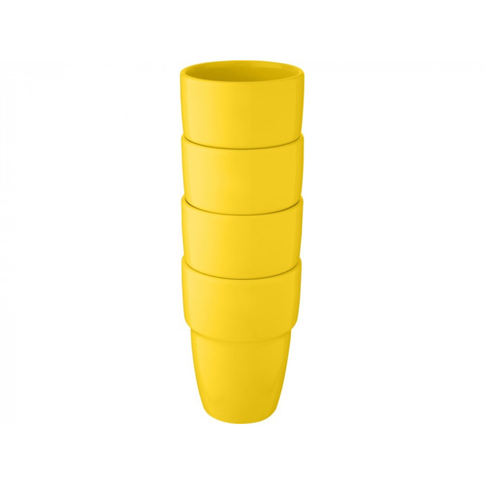 Staki подарочный набор из 4 кружек объемом 280 мл, которые устанавливаются друг на друга, желтый