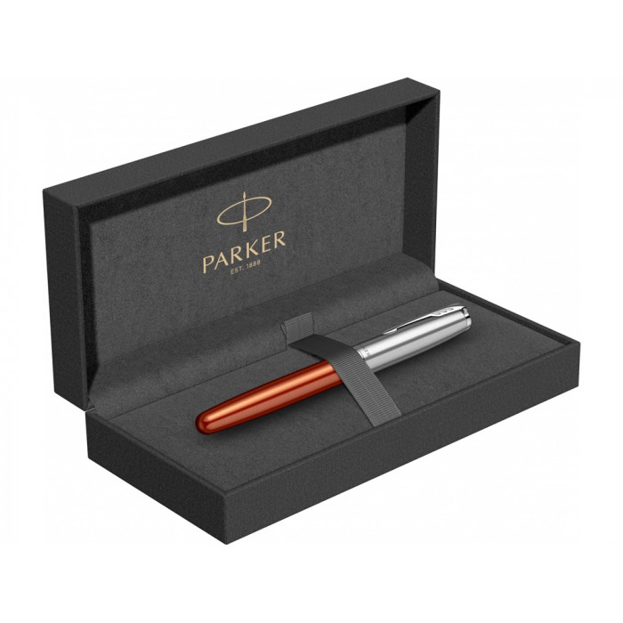 Перьевая ручка Parker Sonnet Essentials Orange SB Steel CT, перо: F, цвет чернил black, в подарочной упаковке.