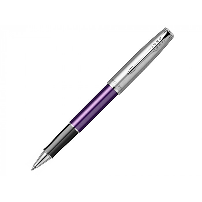 Ручка-роллер Parker Sonnet Essentials Violet SB Steel CT, цвет чернил black, перо: F, в подарочной упаковке.