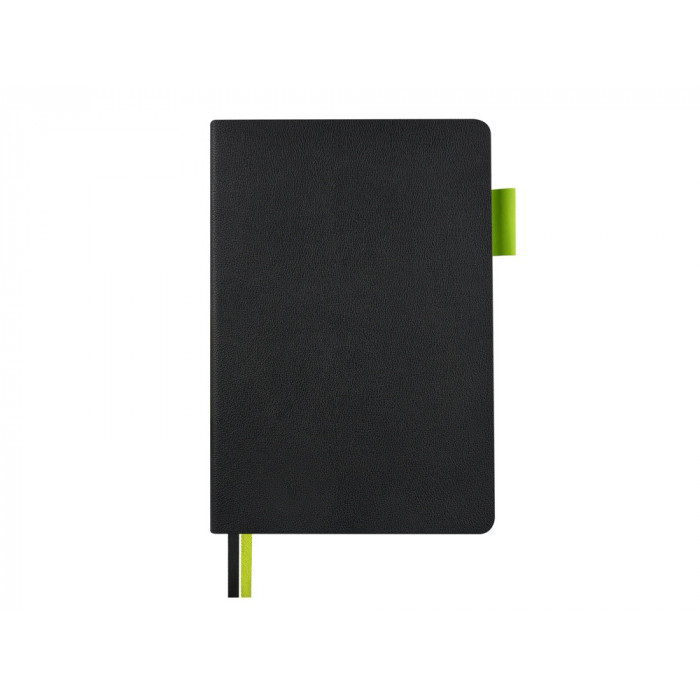 Блокнот А5 Boston, черный с салатовым срезом
