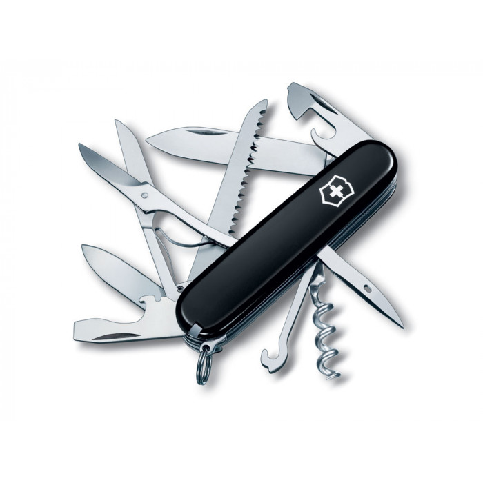 Нож перочинный VICTORINOX Huntsman, 91 мм, 15 функций, чёрный