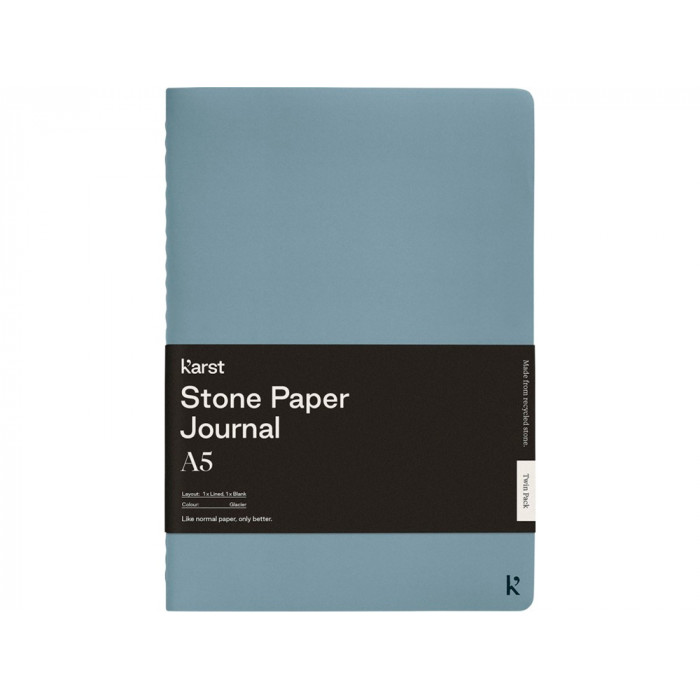 Комплект из двух блокнотов Karst формата A5 с листами из каменной бумаги, синий