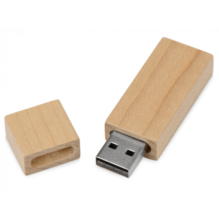 Флеш-карта USB 2.0 16 Gb Woody с магнитным колпачком, натуральный