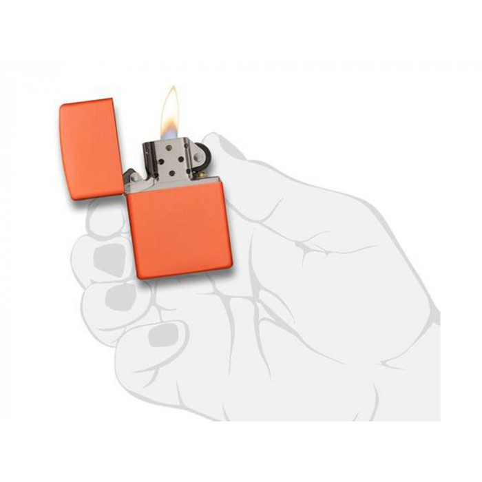 Зажигалка ZIPPO Classic с покрытием Orange Matte, латунь/сталь, оранжевая, матовая, 38x13x57 мм