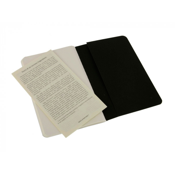 Записная книжка Moleskine Cahier (нелинованный, 3 шт.), Pocket (9х14см), черный