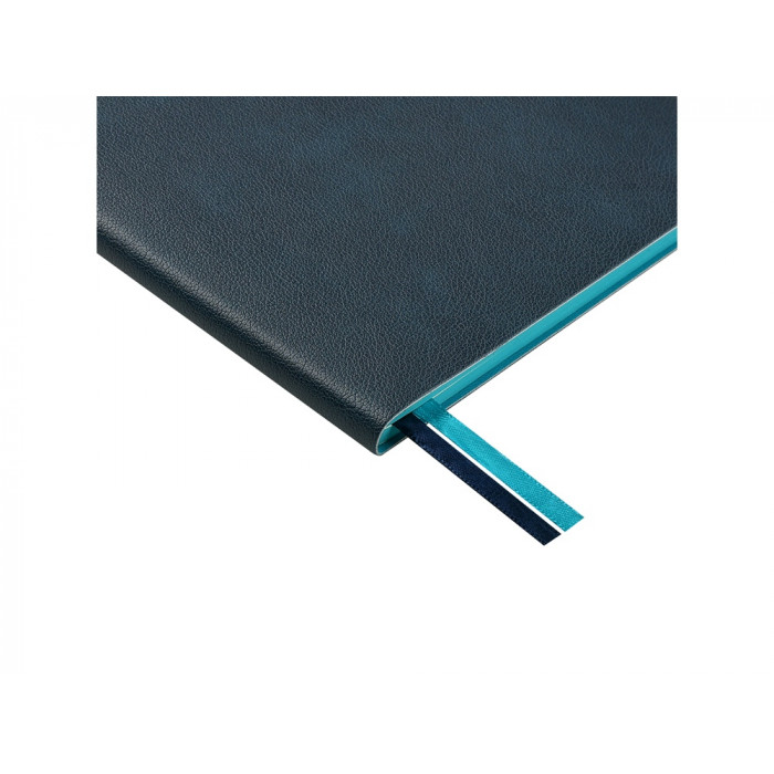 Блокнот А5 Boston, темно-синий с голубым срезом
