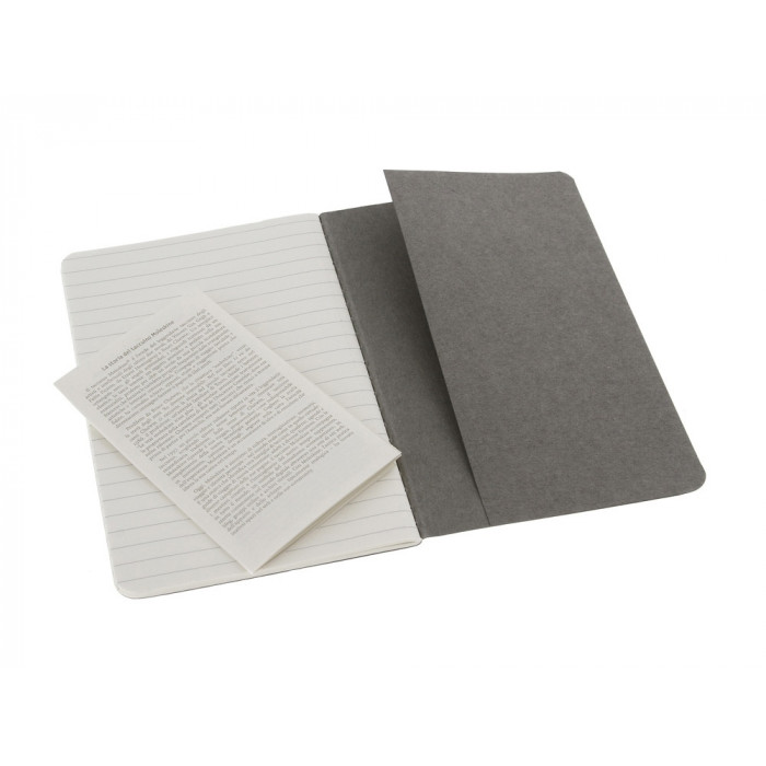 Записная книжка Moleskine Cahier (в линейку, 3 шт.), Pocket (9х14см), серый