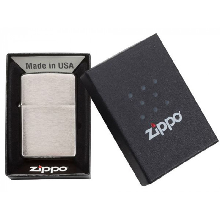 Зажигалка ZIPPO Armor™ c покрытием Brushed Chrome, латунь/сталь, серебристая, матовая, 38x13x57 мм