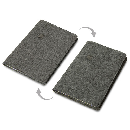 Двустороннее портфолио из рпет-фетра и искусственной кожи Felt, серый