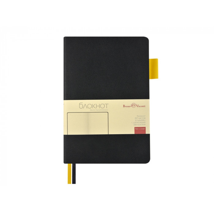 Блокнот А5 Boston, черный с желтым срезом