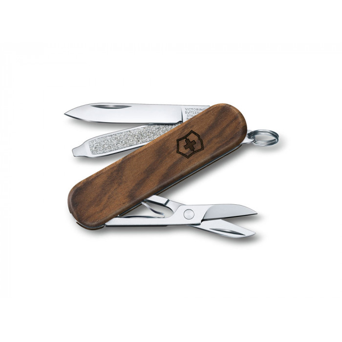 Нож-брелок VICTORINOX Classic SD, 58 мм, 5 функций, деревянная рукоять