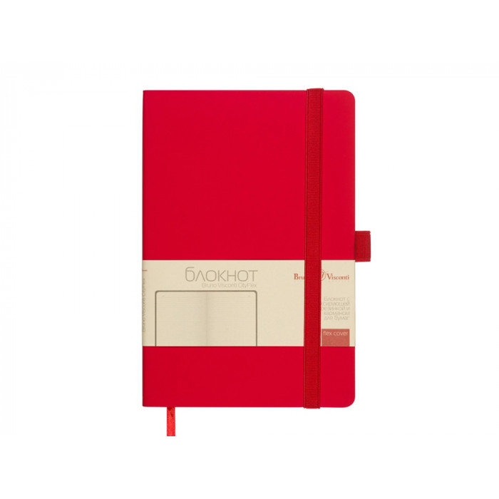 Блокнот А5  City Flex на резинке, красный
