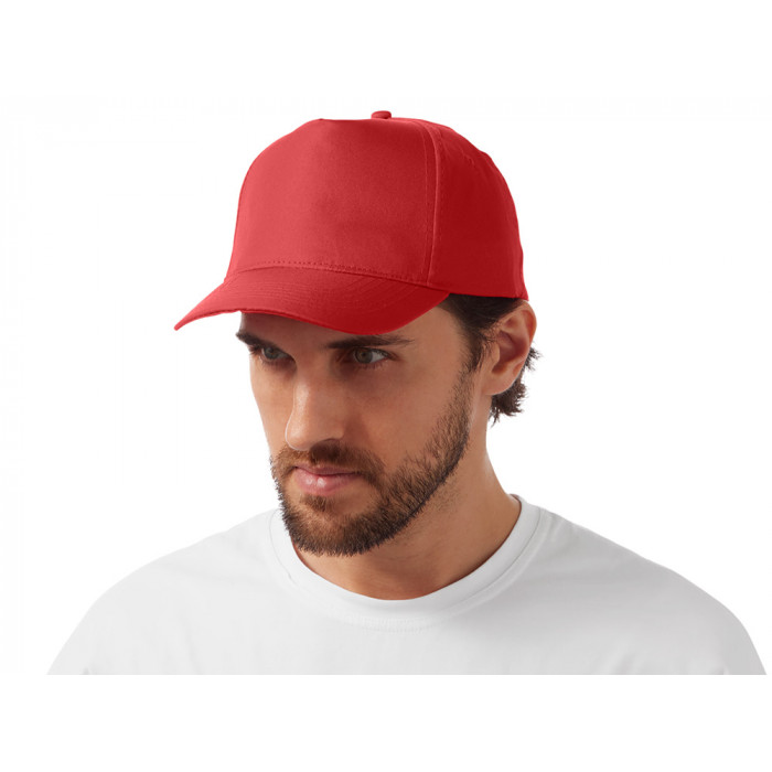 Бейсболка Poly 5-ти панельная 120 гр, красный