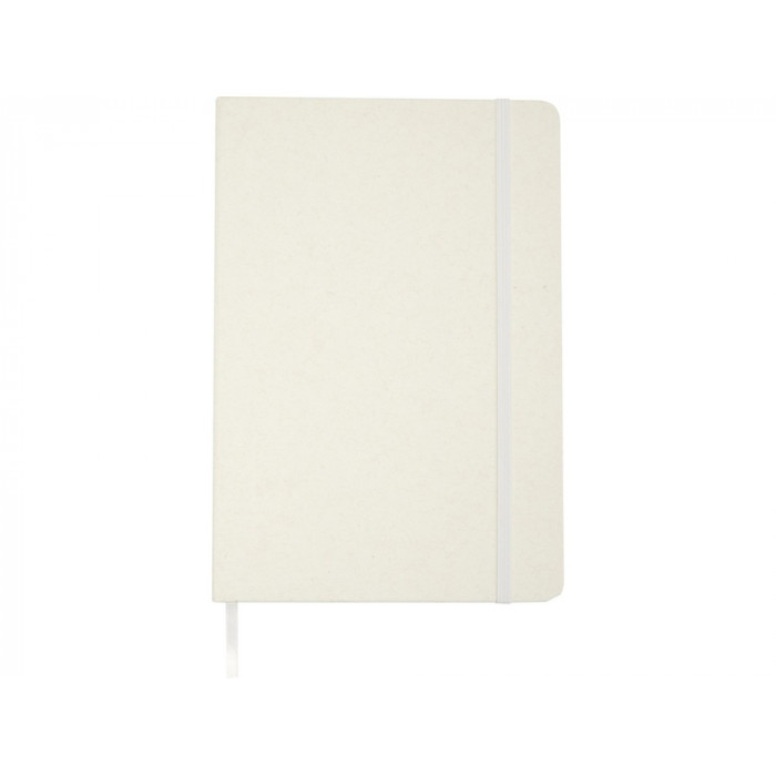 Bass блокнот формата А5 из переработанных материалов, с линованными страницами - Белый