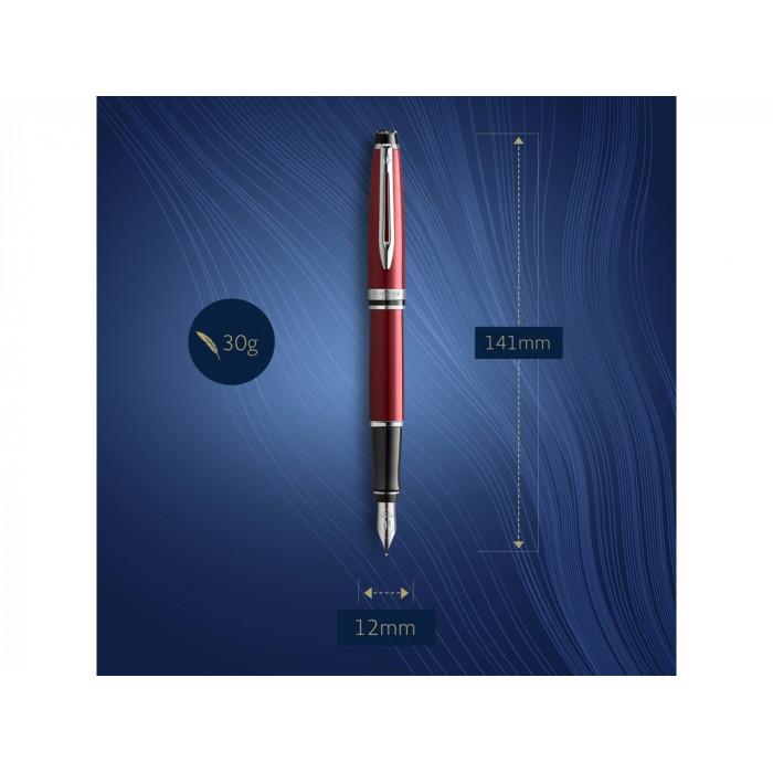 Перьевая ручка Waterman Expert Dark Red Lacquer CT Black, перо: M, цвет чернил: blue.