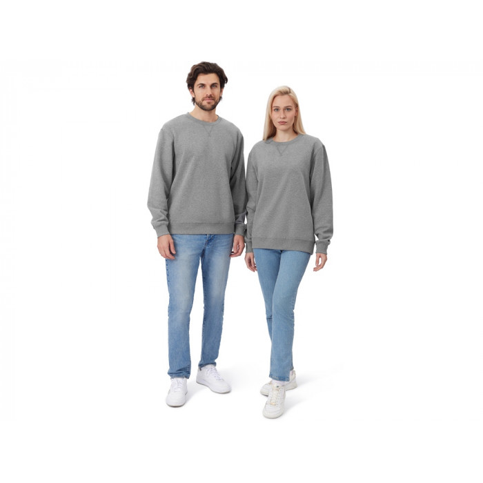 Свитшот оверсайз Lisbon унисекс, серый меланж