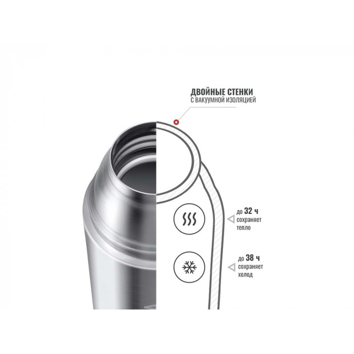 Термос Relaxika 102, 2 чашки, 1200 мл, стальной