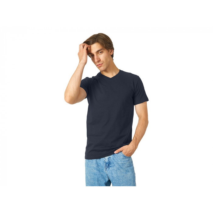 Футболка Heavy Super Club мужская с V-образным вырезом, темно-синий
